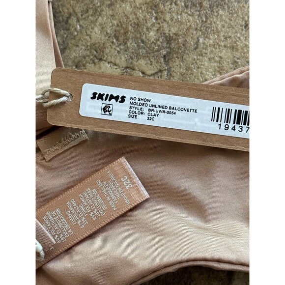 Skims No Show Unlined Demi Bra Clay Size 32C - Picture 9 of 9